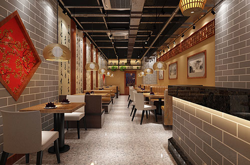 温岭传统中式餐厅餐馆装修设计效果图